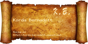 Korda Bernadett névjegykártya